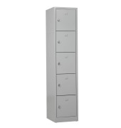 Schließfachschrank 110079, Metall, 1 Abteil mit 5 Fächern, abschließbar (Schloss separat erhältlich), 41x190cm (BxH), lichtg