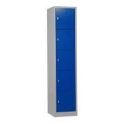 Schließfachschrank 111281, Metall, 1 Abteil mit 5 Fächern, abschließbar (Schloss separat erhältlich), 41x190cm (BxH), blau