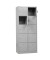 Schließfachschrank 106955, Metall, 2 Abteile mit 10 Fächern, abschließbar, 80x190cm (BxH), lichtgrau