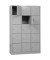 Schließfachschrank 106975, Metall, 3 Abteile mit 15 Fächern, abschließbar, 119x190cm (BxH), lichtgrau