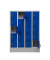 Schließfachschrank 111037, Metall, 4 Abteile mit 20 Fächern, abschließbar, 80x110cm (BxH), blau