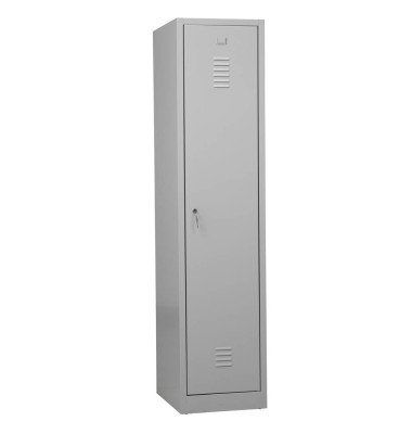 Spind 104951, Metall, 1 Abteil mit 1 Fach, abschließbar, 40x180cm (BxH), lichtgrau
