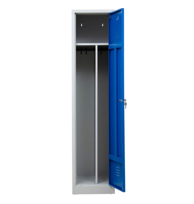 Spind 104952, Metall, 1 Abteil mit 1 Fach, abschließbar, 40x180cm (BxH), blau