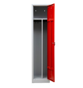 Spind 104954, Metall, 1 Abteil mit 1 Fach, abschließbar, 40x180cm (BxH), rot