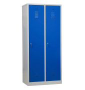 Spind 104048, Metall, 2 Abteile mit 2 Fächern, abschließbar, 80x180cm (BxH), blau