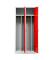 Spind 104050, Metall, 2 Abteile mit 2 Fächern, abschließbar, 80x180cm (BxH), rot
