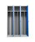 Spind 105456, Metall, 3 Abteile mit 3 Fächern, abschließbar, 118,5x180cm (BxH), blau