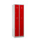 Spind 105930, Metall, 2 Abteile mit 4 Fächern, abschließbar, 60x195cm (BxH), rot