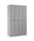 Spind 106311, Metall, 4 Abteile mit 8 Fächern, abschließbar, 117x195cm (BxH), lichtgrau