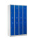 Spind 106312, Metall, 4 Abteile mit 8 Fächern, abschließbar, 117x195cm (BxH), blau
