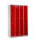 Spind 106314, Metall, 4 Abteile mit 8 Fächern, abschließbar, 117x195cm (BxH), rot