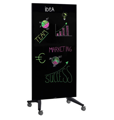 Legamaster mobile Glas-Magnettafel 90,0 x 175,0 cm schwarz
