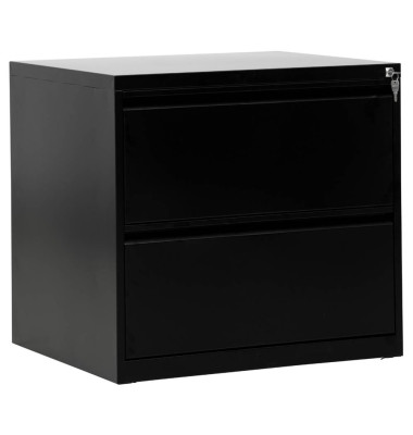 H&auml;ngeregistraturschrank 100313, schwarz, 2 Schubladen, 2-bahnig