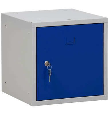 Schließfachschrank 106998, Metall, 1 Abteil mit 1 Fach, abschließbar, 38x38cm (BxH), blau