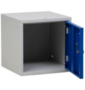 Schließfachschrank 107001, Metall, 1 Abteil mit 1 Fach, abschließbar (Schloss separat erhältlich), 38x38cm (BxH), blau