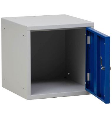 Schließfachschrank 107001, Metall, 1 Abteil mit 1 Fach, abschließbar (Schloss separat erhältlich), 38x38cm (BxH), blau
