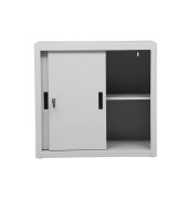 Schiebet&uuml;renschrank 100264, abschlie&szlig;bar, 2 OH, lichtgrau, 80x75x45cm (BxHxT)