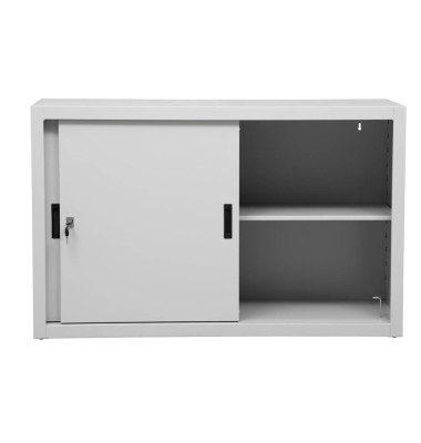 Schiebet&uuml;renschrank 100266, abschlie&szlig;bar, 2 OH, lichtgrau, 120x75x45cm (BxHxT)