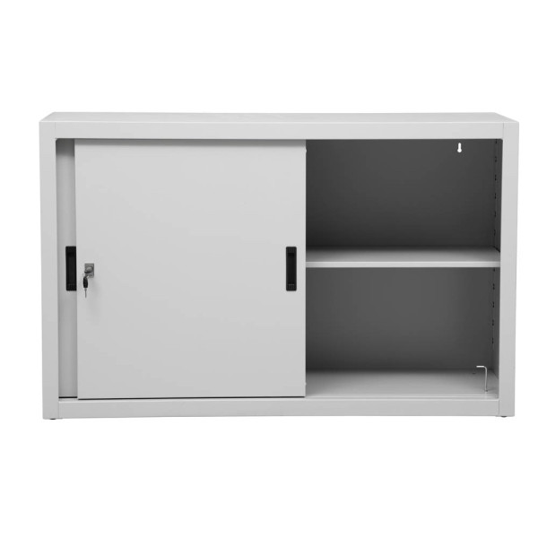 4260090171622 - Schiebetürenschrank 100266 abschließbar 2 OH lichtgrau 120x75x45cm (BxHxT) 4260090171622 Gürkan