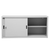 Schiebet&uuml;renschrank 100268, abschlie&szlig;bar, 2 OH, lichtgrau, 160x75x45cm (BxHxT)