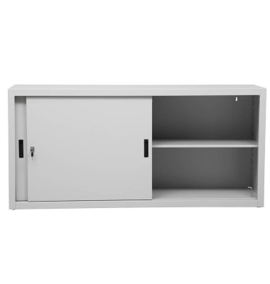 Schiebet&uuml;renschrank 100268, abschlie&szlig;bar, 2 OH, lichtgrau, 160x75x45cm (BxHxT)