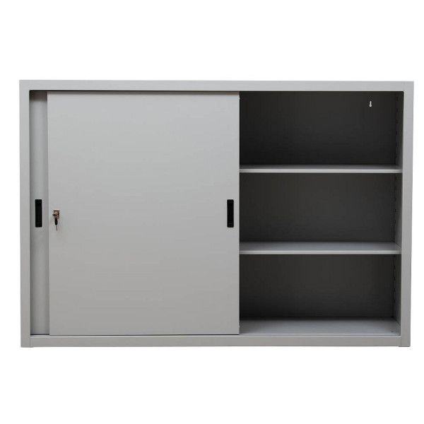 4260090177600 - Schiebetürenschrank 100275 abschließbar 3 OH lichtgrau 160x109x45cm (BxHxT) 4260090177600 Gürkan