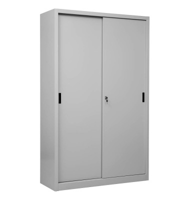 Schiebet&uuml;renschrank 100282, abschlie&szlig;bar, 5 OH, lichtgrau, 120x195x45cm (BxHxT)