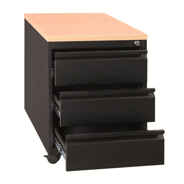 4260090172636 - Rollcontainer schwarz buche 3 Auszüge 460 x 790 x 620 cm 4260090172636 - Rollcontainer schwarz buche 3 Auszüge 460 x 790 x 620 cm