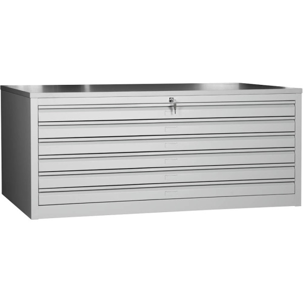 4260090177945 - Planschrank 111331 Stahl abschließbar 6 Schubladen A1 113 x 62 x 83 cm lichtgrau 4260090177945 Gürkan