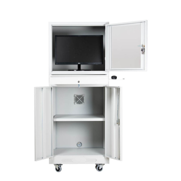 4260090177693 - PC-Schränke 111301 abschließbar 1 Ordnerhöhe lichtgrau 68x170x60cm (BxHxT) 4260090177693 Gürkan