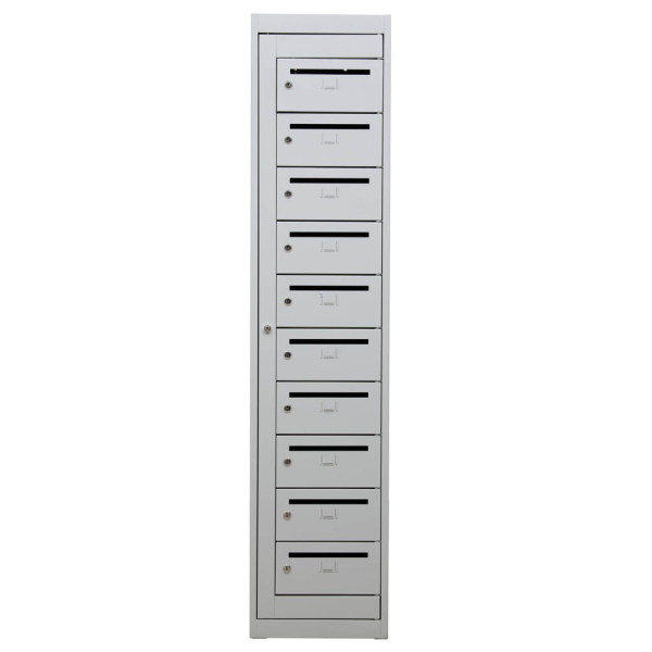 4260090177754 - Schließfachschrank 111314 Metall 1 Abteil mit 10 Fächern abschließbar 40x180cm (BxH) lichtgrau 4260090177754 Gürkan 4260090177754 - Schließfachschrank 111314 Metall 1 Abteil mit 10 Fächern abschließbar 40x180cm (BxH) lichtgrau 4260090177754 Gürkan