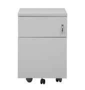 Rollcontainer 100555, lichtgrau, 2 Schublade, Stahl, abschlie&szlig;bar