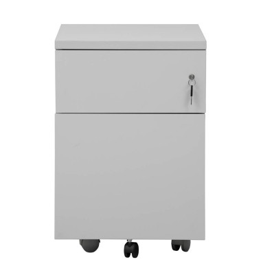 Rollcontainer 100555, lichtgrau, 2 Schublade, Stahl, abschlie&szlig;bar