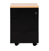 Rollcontainer 100582, schwarz, 3 Schubladen, Stahl, abschlie&szlig;bar