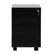 Rollcontainer 100581, schwarz, 3 Schubladen, Stahl, abschlie&szlig;bar