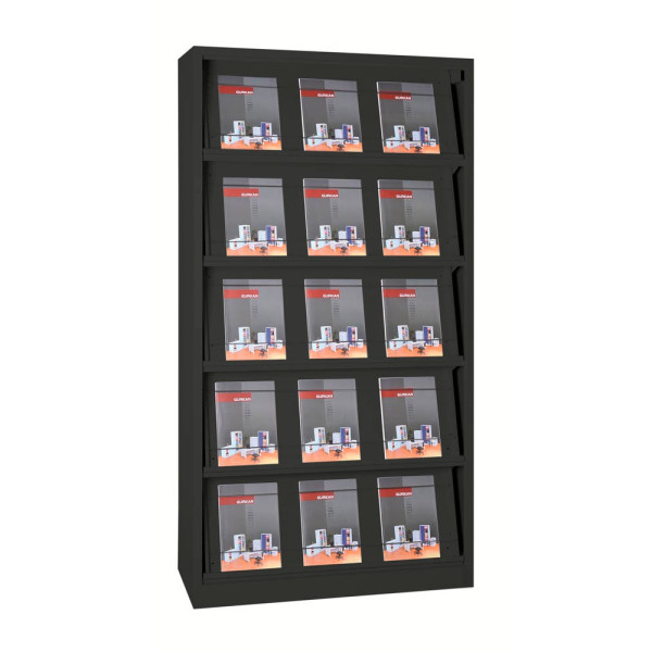 4260610840519 - Prospektregal schwarz DIN A4 1000 x 420 x 1950 cm 1 St