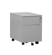 Rollcontainer 109219, lichtgrau, 2 Schubladen, Stahl, abschlie&szlig;bar