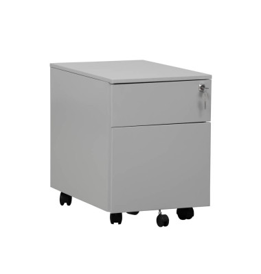 Rollcontainer 109219, lichtgrau, 2 Schubladen, Stahl, abschlie&szlig;bar