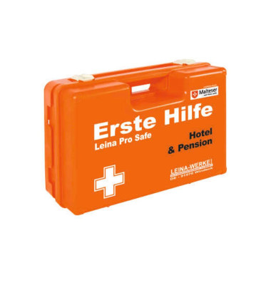 LEINA-WERKE Erste-Hilfe-Kasten Pro Safe Hotel & Pension DIN 13157 + branchenbezogene Zusatzerweiterung orange