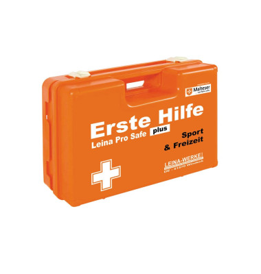 LEINA-WERKE Erste-Hilfe-Kasten Pro Safe plus Sport & Freizeit DIN 13169 + branchenbezogene Zusatzerweiterung orange LEINA-WERKE Erste-Hilfe-Kasten Pro Safe plus Sport & Freizeit DIN 13169 + branchenbezogene Zusatzerweiterung orange
