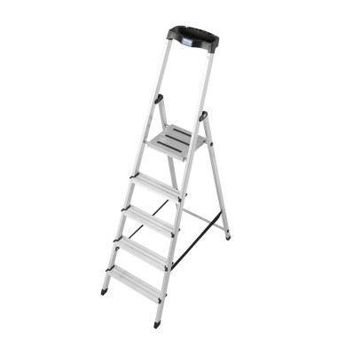Stehleiter 126337 MONTO Safety, 1 x 5 Stufen, silber, Aluminium