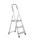 Stehleiter 000712 CORDA, 1 x 3 Stufen, silber, Aluminium
