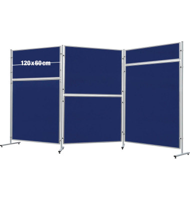 FRANKEN Stellwand ECO, doppelseitig blau 120,0 x 60,0 cm
