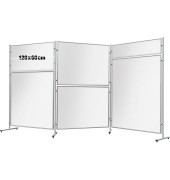 Whiteboardtafel für Stellwand ECO, doppelseitig, EL-UTS60, 120x60cm, lackiert, Aluminiumrahmen