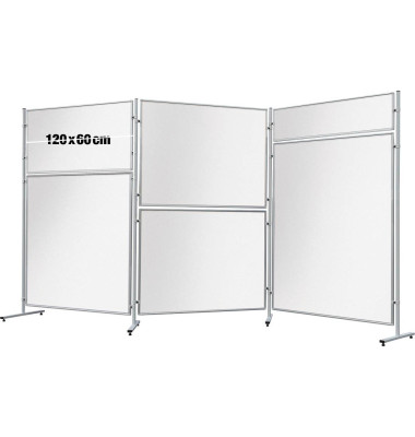 Whiteboardtafel für Stellwand ECO, doppelseitig, EL-UTS60, 120x60cm, lackiert, Aluminiumrahmen