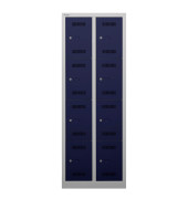 Schließfachschrank MonoBloc ML06D4505, Metall, 2 Abteile mit 8 Fächern, abschließbar, 61x170cm (BxH), blau