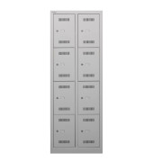 Schließfachschrank MonoBloc ML06D4645, Metall, 2 Abteile mit 8 Fächern, abschließbar, 61x170cm (BxH), lichtgrau