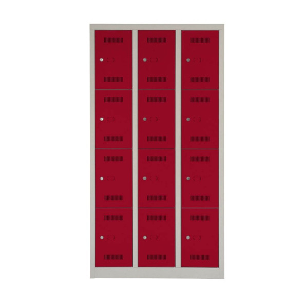 5020073815481 - Schließfachschrank MonoBloc ML09T4506 Metall 3 Abteile mit 12 Fächern abschließbar 90x170cm (BxH) rot 5020073815481 Bisley 5020073815481 - Schließfachschrank MonoBloc ML09T4506 Metall 3 Abteile mit 12 Fächern abschließbar 90x170cm (BxH) rot 5020073815481 Bisley