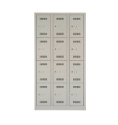 Schließfachschrank MonoBloc ML09T4645, Metall, 3 Abteile mit 12 Fächern, abschließbar, 90x170cm (BxH), lichtgrau