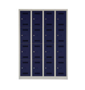 Schließfachschrank MonoBloc ML11Q4505, Metall, 4 Abteile mit 16 Fächern, abschließbar, 118,3x170cm (BxH), blau